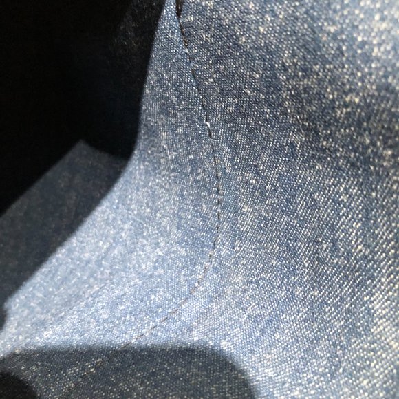 Denim Blue/Tan Trimmed Lightweight Back Pack with Double Compartments. - Picture 14 of 16